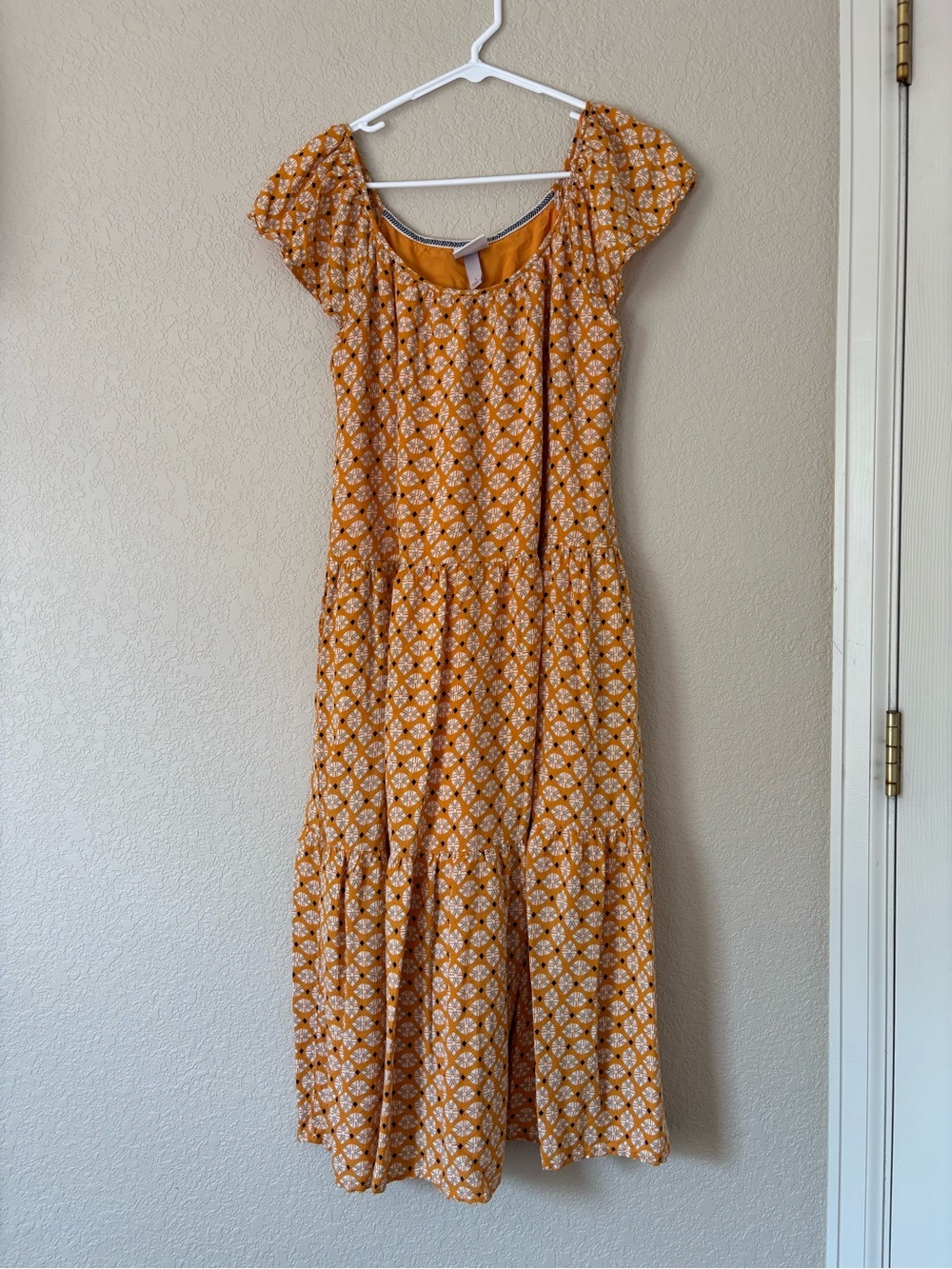 Knox Rose orange and white geometric print dress size S - Picture 2 of 8